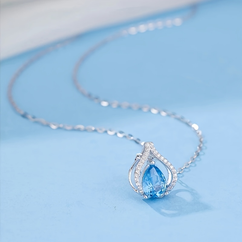 Women's S925 Silver Bud-Shaped Setting Contour Necklace